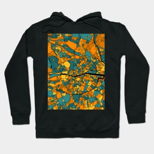 Dublin Map Pattern in Orange & Teal Hoodie